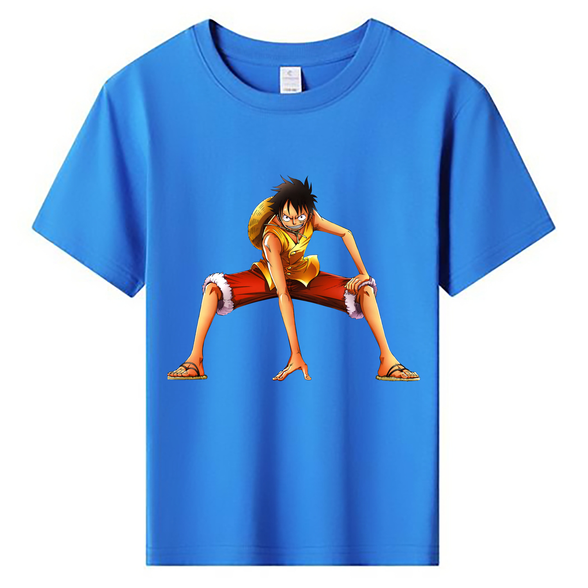 ワンピース モンキー・D・ルフィ ONE PIECE Monkey D. Luffy 綿100％キッズTシャツ（フロントプリント）